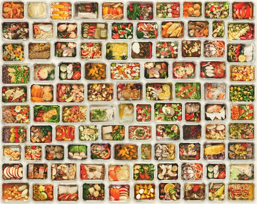 Preview: Set of take away food boxes at white background