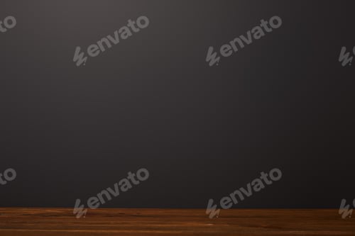 Preview: wooden surface near black background with copy space