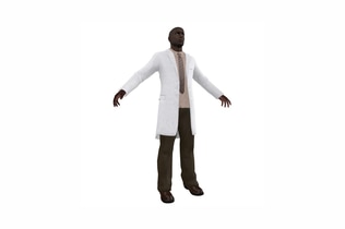 Preview: Figure man in lab coat with extended arms