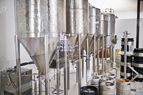 Preview: Brewing the best lager. Shot of steel tanks in a brewery.