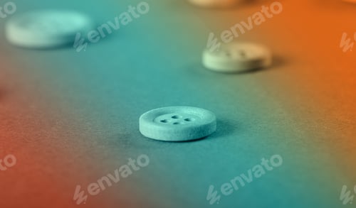 Preview: Wooden Buttons Lie On A Bright Background