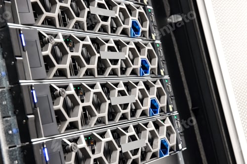 Preview: Closeup Of Modern Virtual Hard Drives In Datacenter