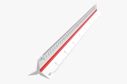 Visualização: Architect Scale Ruler - Ferramenta de precisão triangular