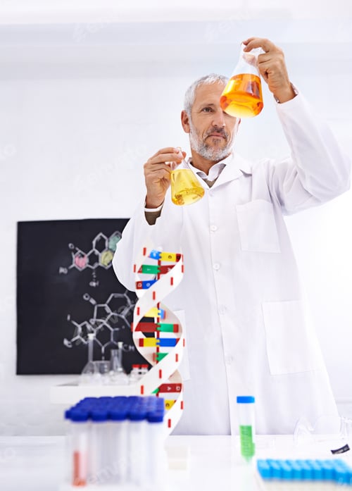 Preview: Shot of a mature male scientist examining the results of an experiment in his lab