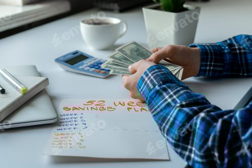 Preview: Savings Goal Plan with Money on Table