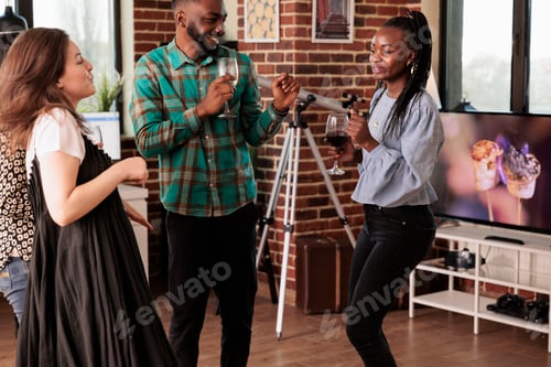 Preview: Diverse partners enjoying friendship, social life