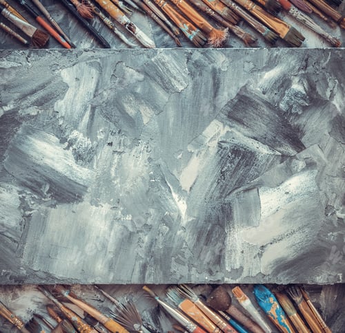 Preview: pantbrush or brushes at painted background texture