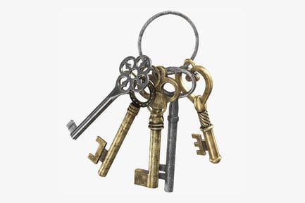 Preview: Antique Keys on Metal Ring