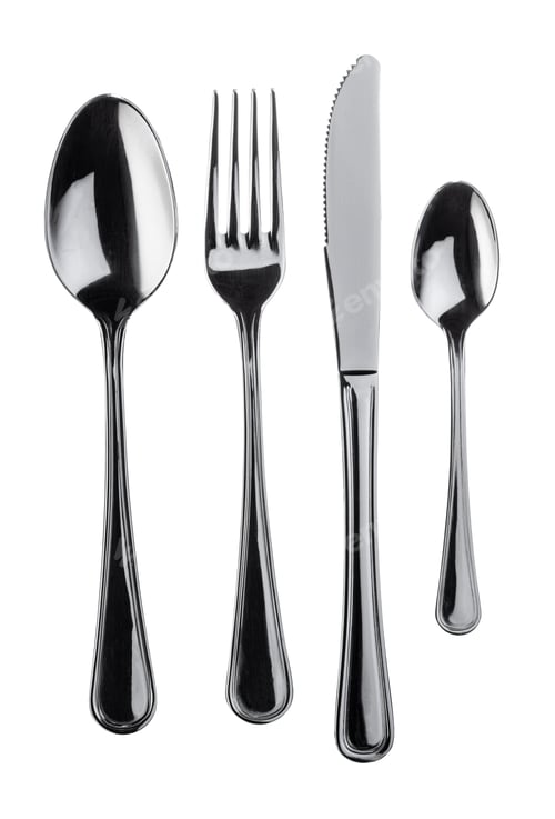 Preview: Set of silverware isolated on white background