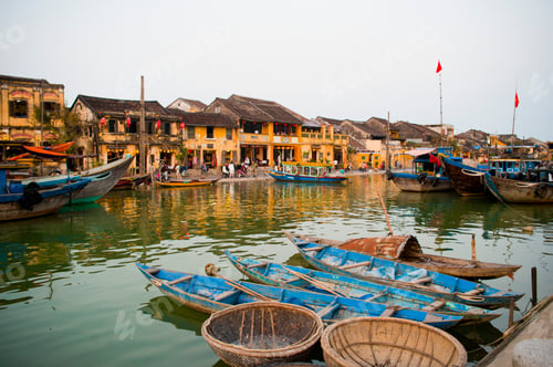 Preview: Boats in Hoi An Harbour, Vietnam, Southeast Asia