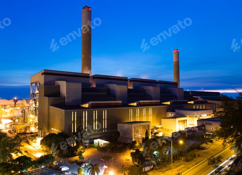 Preview: Power plant at night