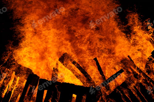 Preview: Fire flames background. Red hot flames of fire