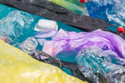 Preview: Problem of trash, plastic recycling, pollution and environmental concept - Plastic rubbish pollution