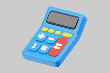 Preview: Cartoon style blue calculator