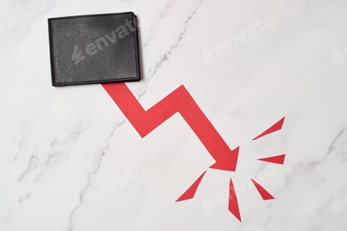 Preview: Symbol of bankruptcy, failure, recession, crisis and financial losses on stock exchange market.