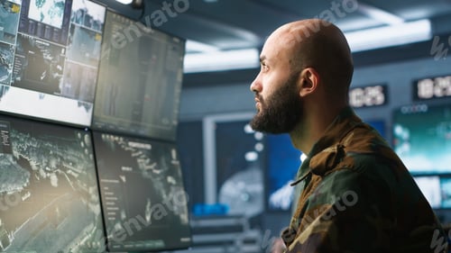 Preview: Soldier doing patriotic duty in military HQ base