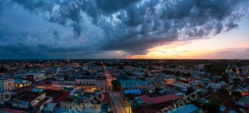 Preview: Aerial Panoramic view of a small Cuban Town, Ciego de Avila