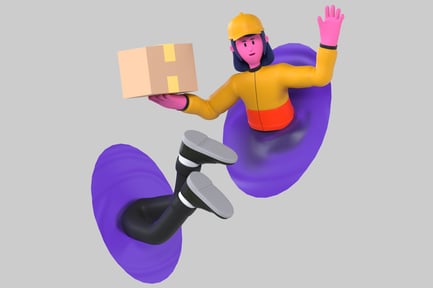 Preview: Delivery Person in Mid-Air