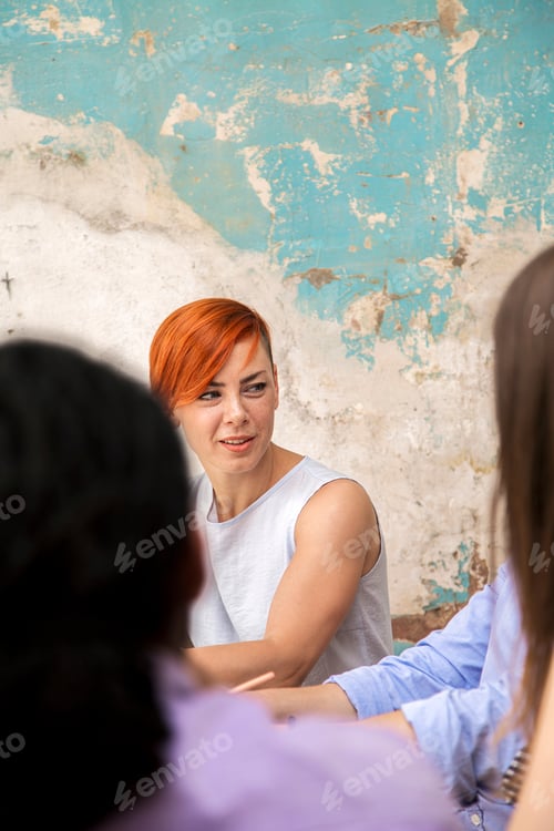Preview: Young people working in the grunge office