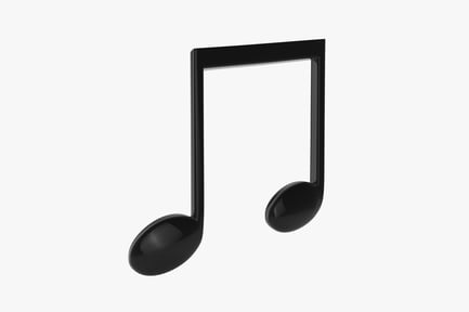 Preview: Upright musical note with double perforations