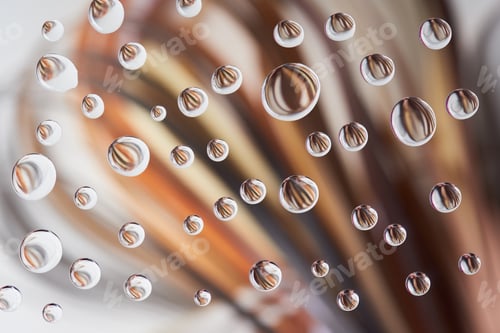 Preview: transparent water drops and colorful abstract background