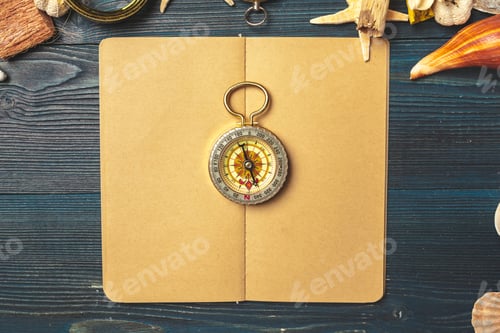 Preview: Travel items on wooden table