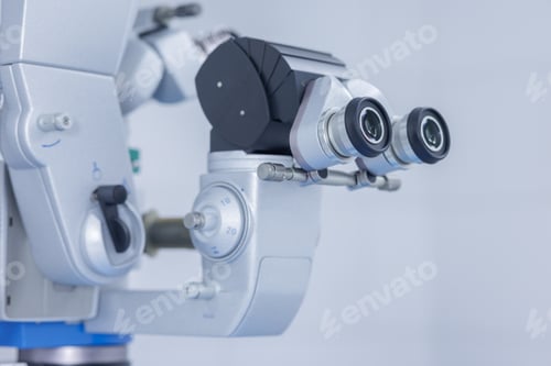Preview: Operating microscope closeup for ophthalmic and facial plastic microsurgery