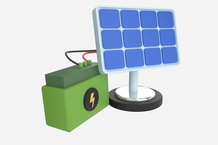 Preview: Solar Battery Storage 3D Illustration