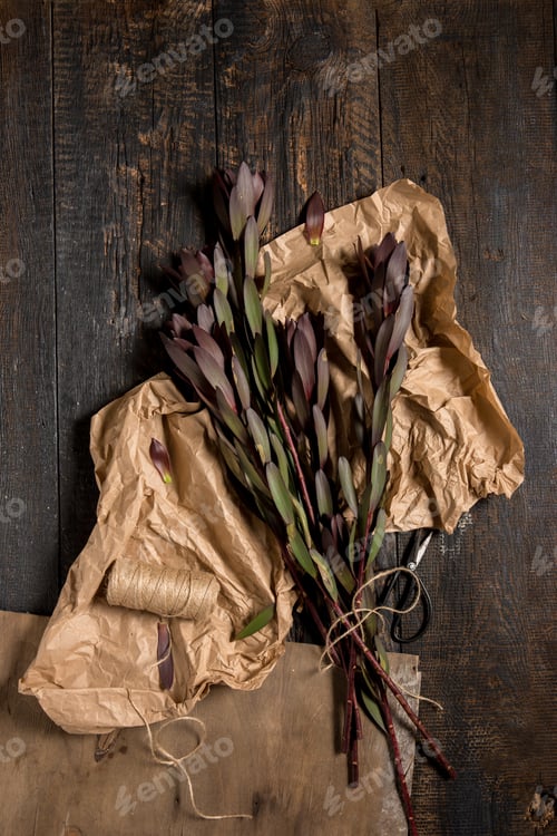 Preview: The florist desktop with working tools