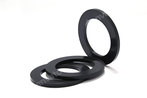 Preview: Pile of rubber gaskets and washers isolated on white. High quality photo
