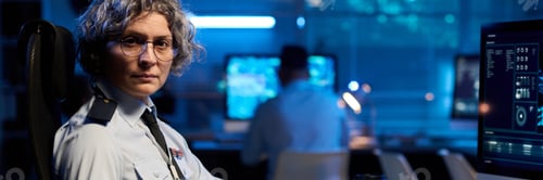 Preview: Security Personnel Monitoring Computer System in Control Room