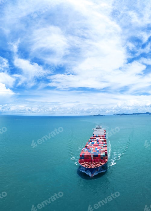 Preview: Freight shipping by Cargo Container Ship. Cargo Container experss ship running very fast