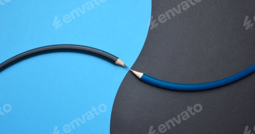 Preview: Overhead photo of two pens on differently colored backgrounds