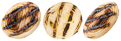 Preview: Grilled onion isolated on white background
