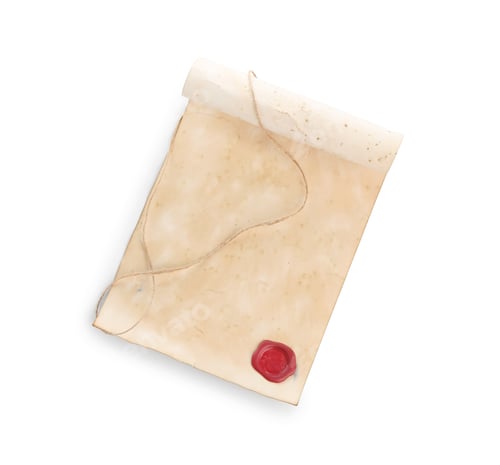 Preview: Sheet of old paper isolated on white