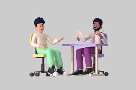 Preview: Animated Business Meeting: Two Stylized Figures