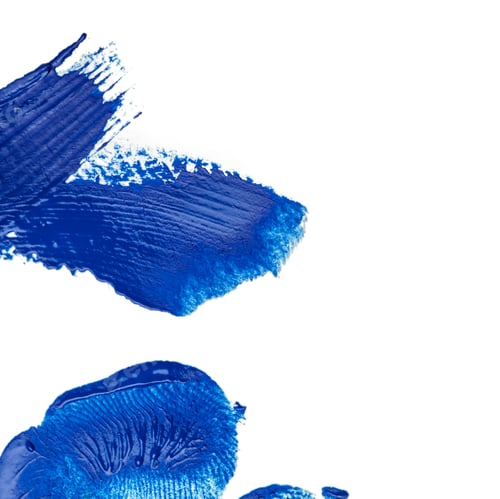 Preview: Blue traces of paint isolated on a white background