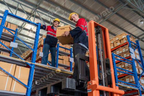 Preview: Warehouse worker working in warehouse storage.