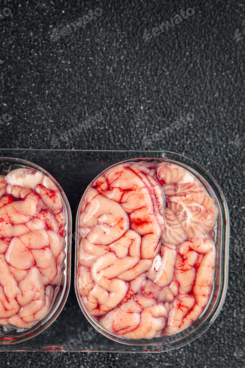 Preview: pork brain raw edible offal meat fresh food tasty eating cooking appetizer meal food snack