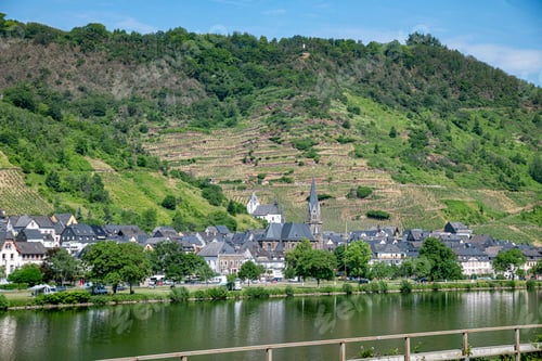 Preview: the river mosel in germany with the village saint aldegund