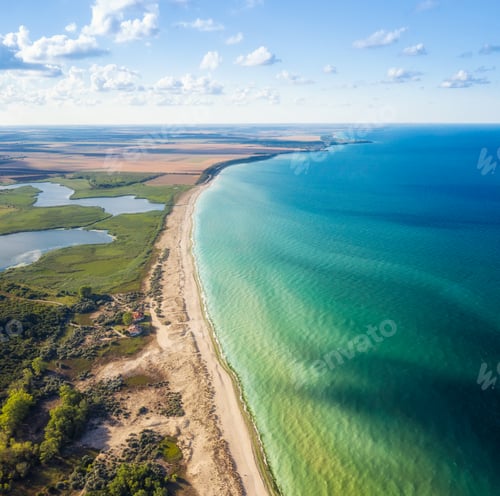 Preview: Aerial panoramic view of picturesque coastline