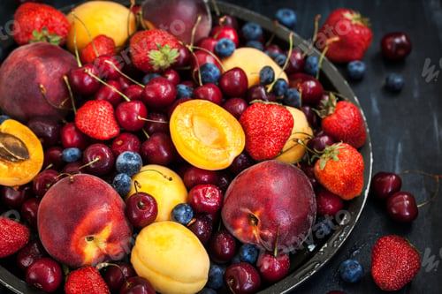 Preview: Fresh ripe summer berries and fruits