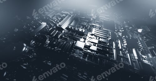 Preview: Cyberpunk or steampunk industrial background