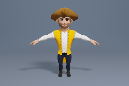 Preview: Pirate cartoon character wearing cowboy hat