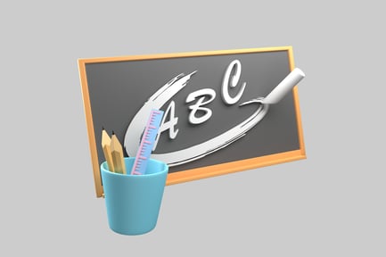 Preview: Classroom scene chalkboard and supplies