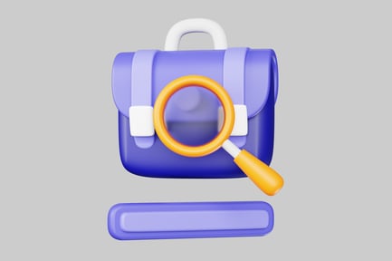 Preview: Cartoon briefcase with magnifying glass