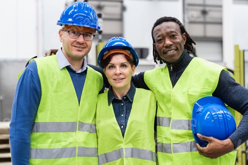 Preview: Team of engineers working inside robotic factory - Industry concept