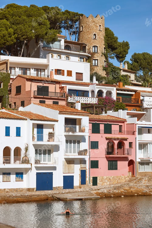 Preview: Mediterranean coastline traditional village of Begur. Girona, Catalonia. Spain