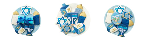 Preview: Collage of photos of Jewish signs and candles