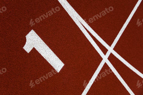Preview: Red stadium running track closeup